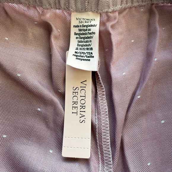 NWT Victoria’s Secret Modal-Cotton Button Long Pajama Set Rose Herringbone M - Picture 14 of 16